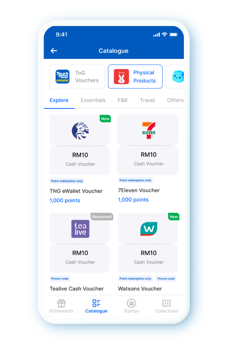 Tap a reward that you like