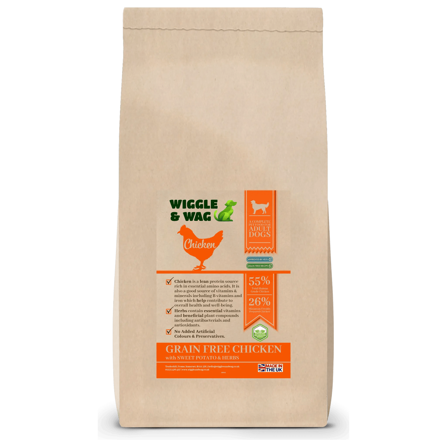 Grain Free Chicken Dog Food With Sweet Potato & Herbs (Adult)