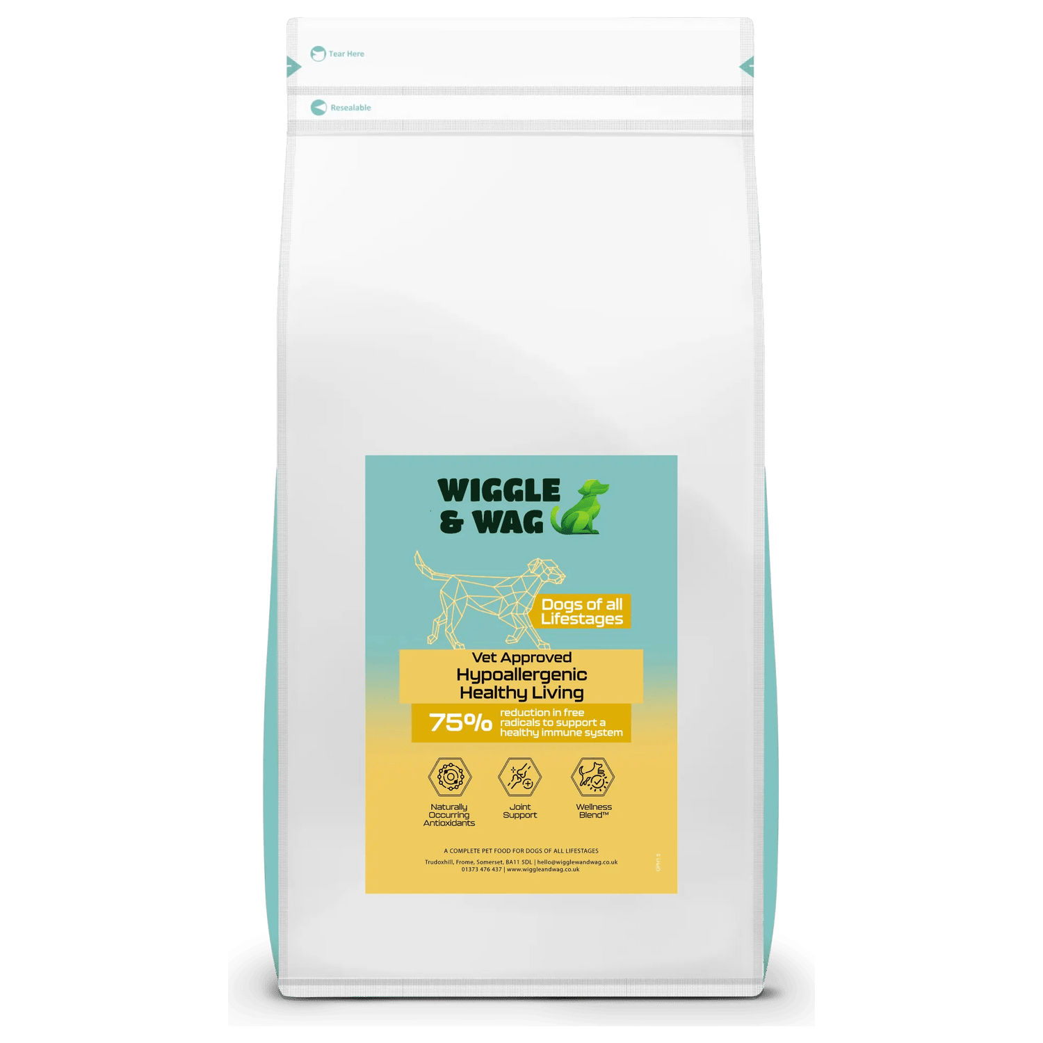Wiggle & Wag Hypoallergenic Healthy Living – All Life Stages