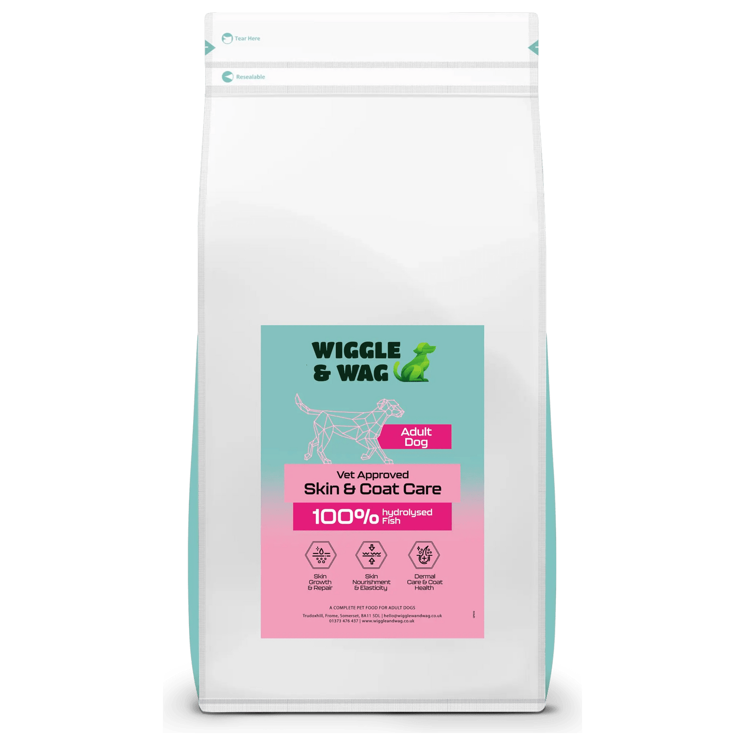 Wiggle & Wag Skin & Coat Care – 100% Hydrolysed Fish (Adult Dog)