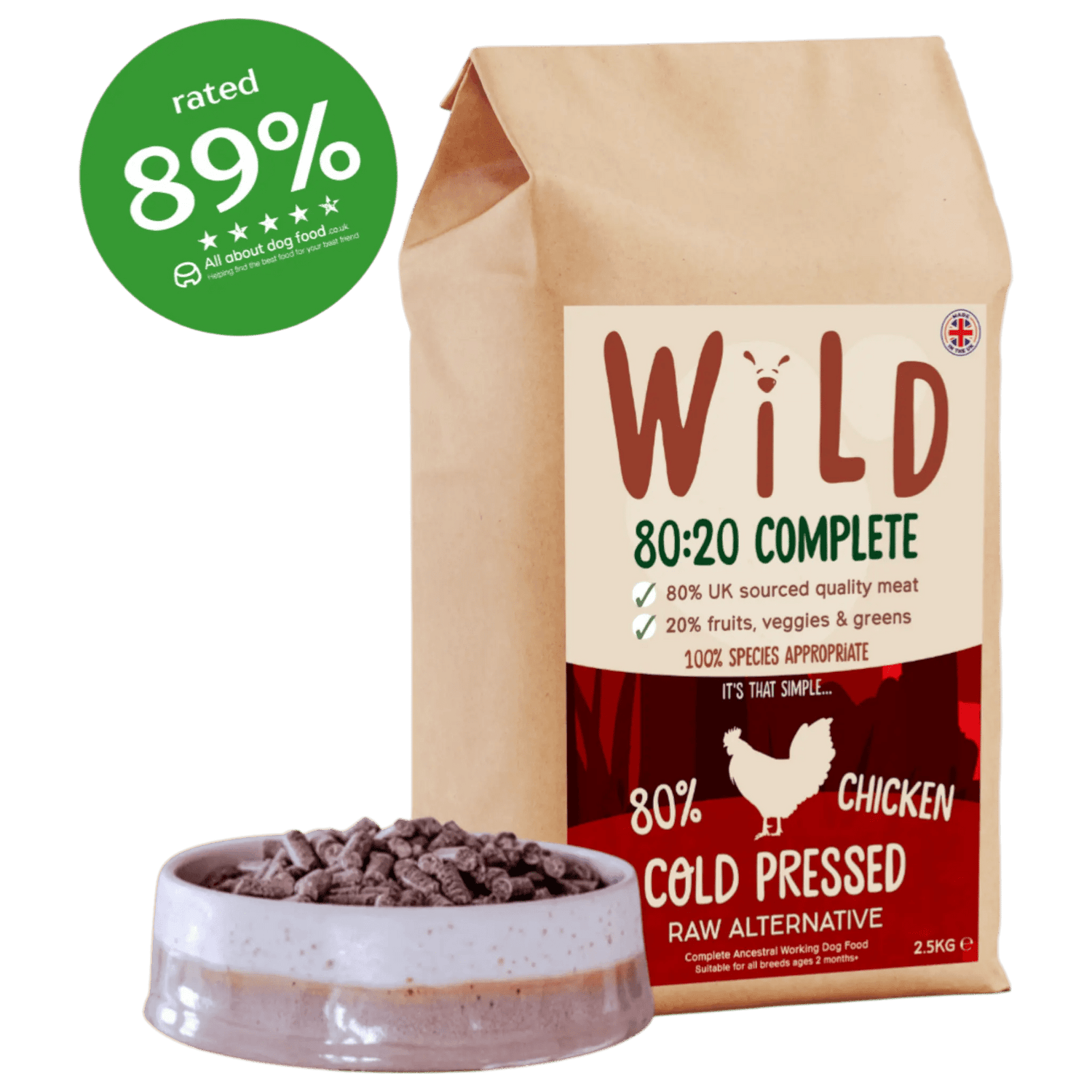 Wild Pet food Chicken 80:20 Cold-pressed - Complete Dog Food