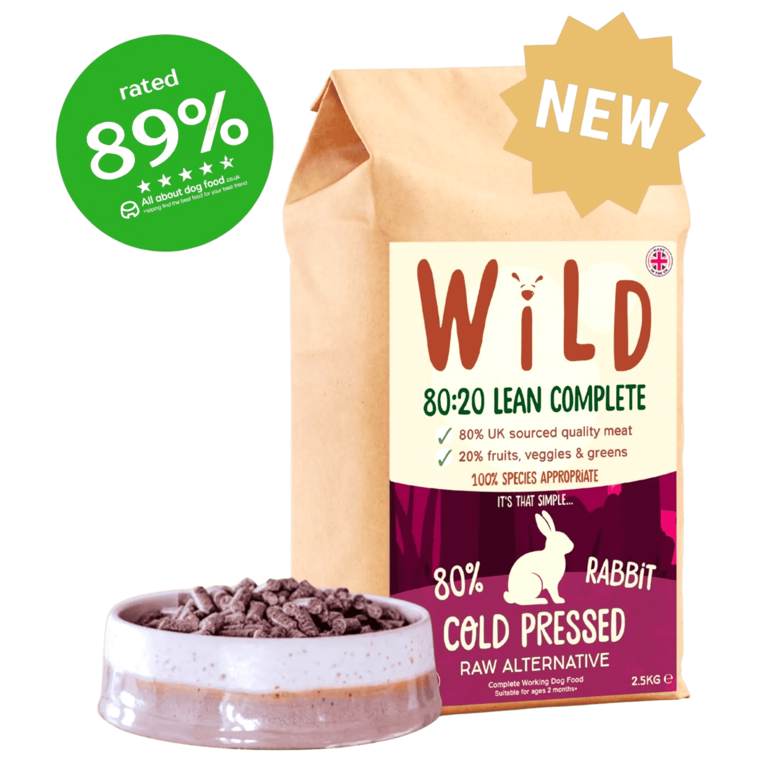 Wild Pet food Rabbit 80:20 Cold-pressed - Complete Dog Food
